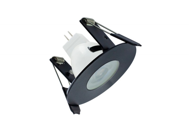 Integral LED Evofire Mini Fire Rated Downlight 45mm Cutout IP65 Black Round